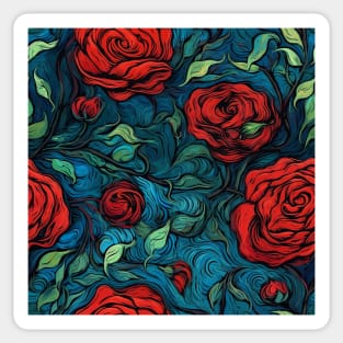 Van Gogh Roses Pattern 12 Sticker